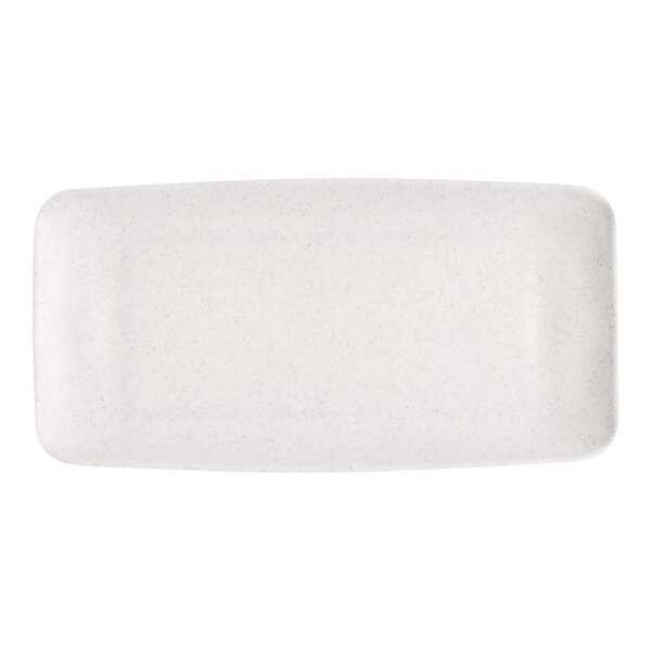 A white rectangular melamine platter.