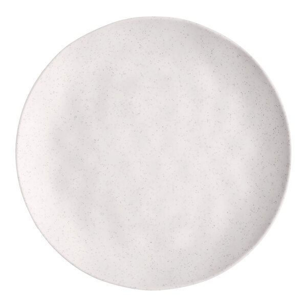 A white round melamine plate.