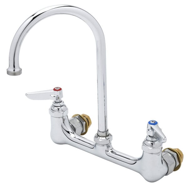 T&S B-0331-CC Wall Mounted Faucet with 8" Centers, 5 11/16" Swivel Gooseneck, Eterna Cartridges, and CC Connections