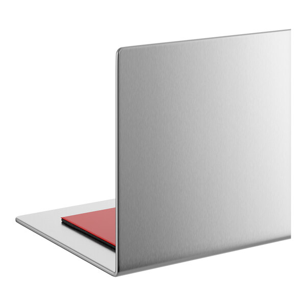 A stainless steel wall corner guard with a brushed finish, designed to protect wall corners from damage.