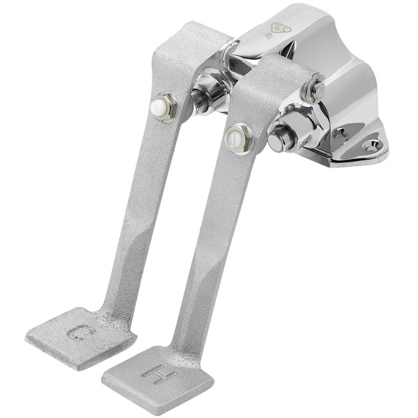 The T&S B-0503 double pedal valve with two metal pedals.