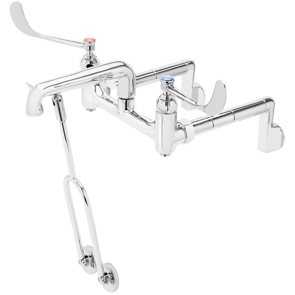 T&S B0652 Wall Mount Polished Chrome Mop Sink Faucet with 8