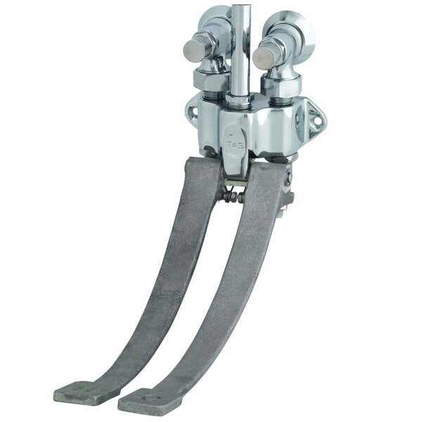 T&S B-0504-03-SL Slow Close Double Pedal Valve with Loose Key Angle Stops and Volume Control