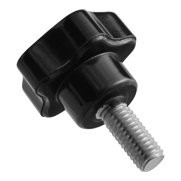 A small black 5-star handle with a threaded metal bolt, designed for bread slicers.