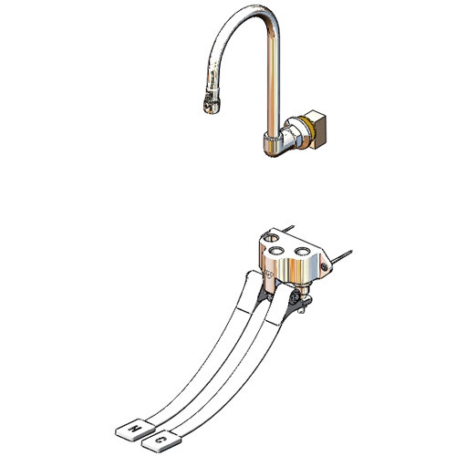 T&S B0504537K Wall Mount Double Pedal Valve with 5 9/16" Rigid Dummy