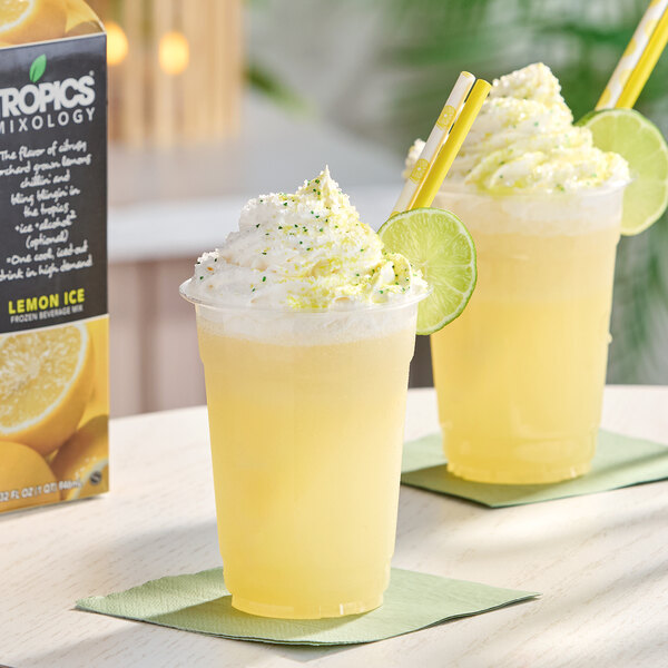 Tropics Mixology Lemon Ice Frozen Beverage Mix 32 fl. oz. - 12/Case