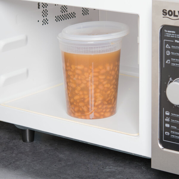 Pactiv/Newspring YSD2532 32 oz. Translucent Round Deli Container Combo