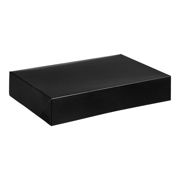A rectangular black auto-popup bakery box.