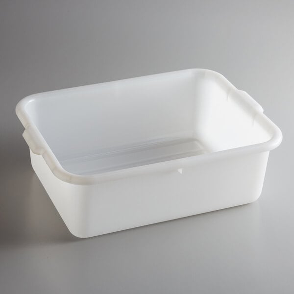 Tablecraft F1537 White 20" x 15" x 7" Polyethylene Plastic Bus Tub
