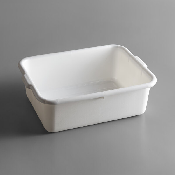 Tablecraft 1537W White 21 1/4" x 15 3/4" x 7" Polyethylene Plastic Bus Tub / Food Storage Box