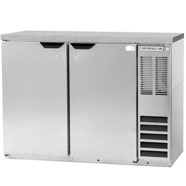 Beverage-Air BB48HC-1-F-S-27 48" Stainless Steel Counter Height Solid Door Back Bar Refrigerator