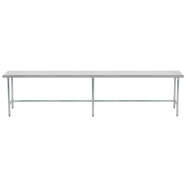Advance Tabco TGLG-3612 36" x 144" 14 Gauge Open Base Stainless Steel Commercial Work Table