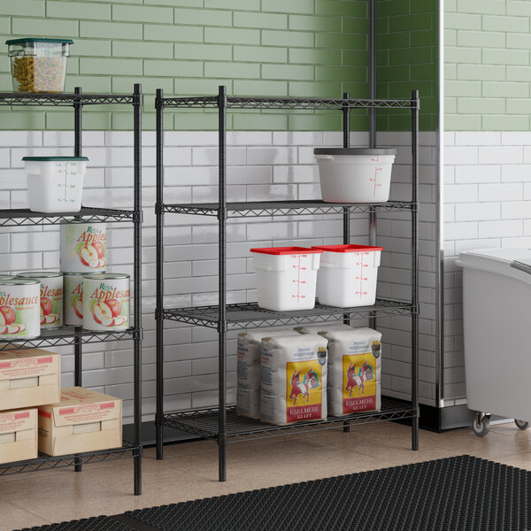 Steelton 18" x 36" Black Epoxy Utility 4-Shelf Kit with 54" Posts