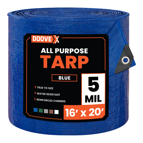 RINKO 5×8 TARP 輪行 タープ Versatile Cloth Doovex 16' x 20' Blue Multipurpose Weatherproof 5 Mil Polyethylene