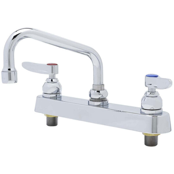 T&S B-1120-QT-WS 1.5 GPM Deck Mount Workboard Faucet with 8" Centers, 6" Swing Nozzle, Escutcheon, and Tailpieces