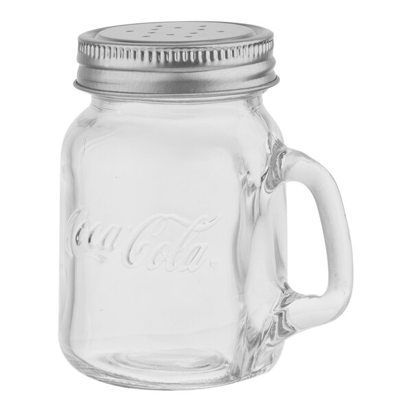 TableCraft 5 oz. Coca-Cola® Glass Mason Jar Salt / Pepper Shaker