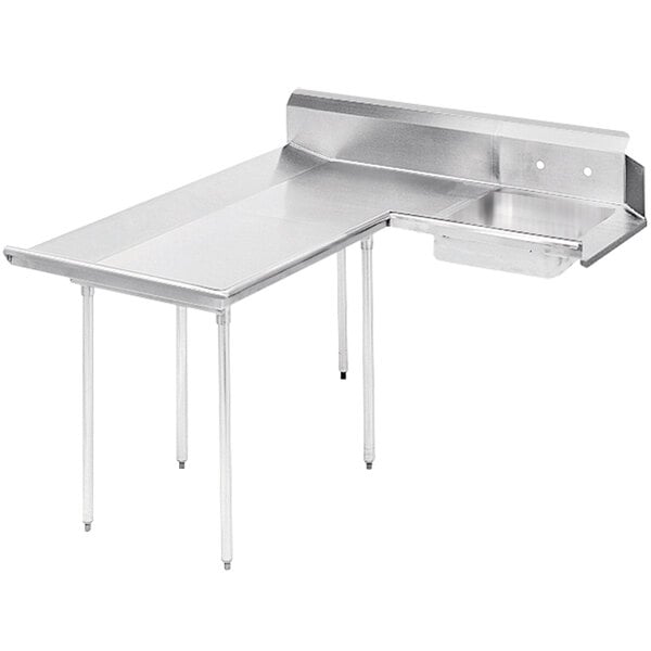 Advance Tabco DTS-D60-120 12' Super Saver Stainless Steel Dishlanding Soil L-Shape Dishtable - Left Table