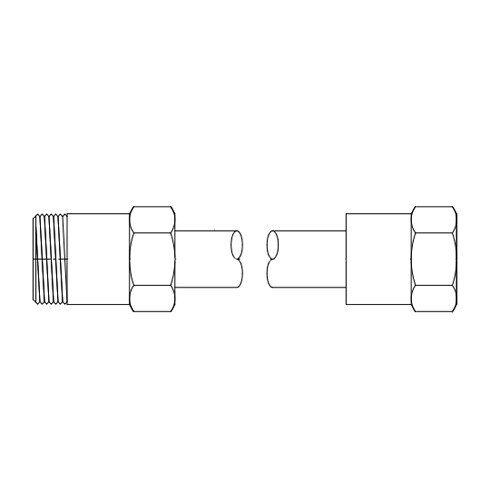 A black and white drawing of a T&S swivel riser with NPT connections.