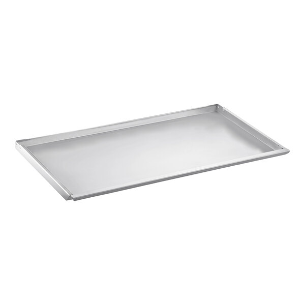 A rectangular stainless steel prep rail lid designed for the Avantco CPT-40.