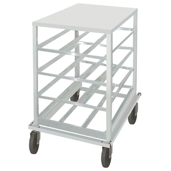 Advance Tabco CRSS10-72 Spec Line Half Size Mobile Aluminum Can Rack with Stainless Steel Top
