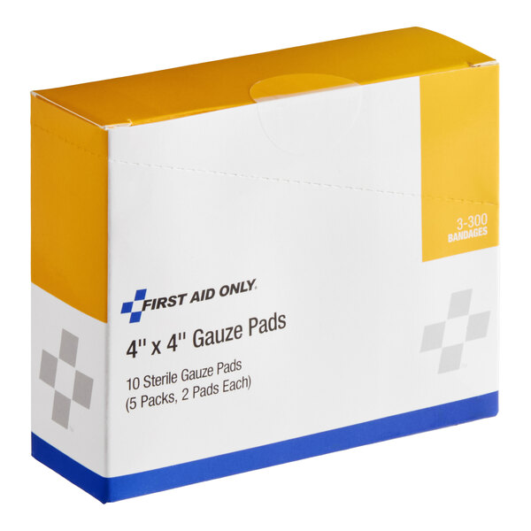 sterile gauze dressing SmartCompliance Pads, Sterile, 12-Ply, 3 x 3, 5 Dual-Pads/Pack First Aid Only 3-300 4"