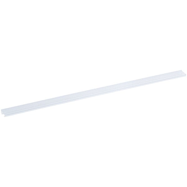 A clear 31-inch label holder designed for wire shelving.