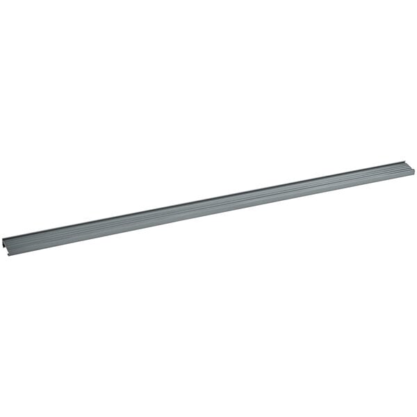 A gray 31-inch label holder designed for wire shelving.