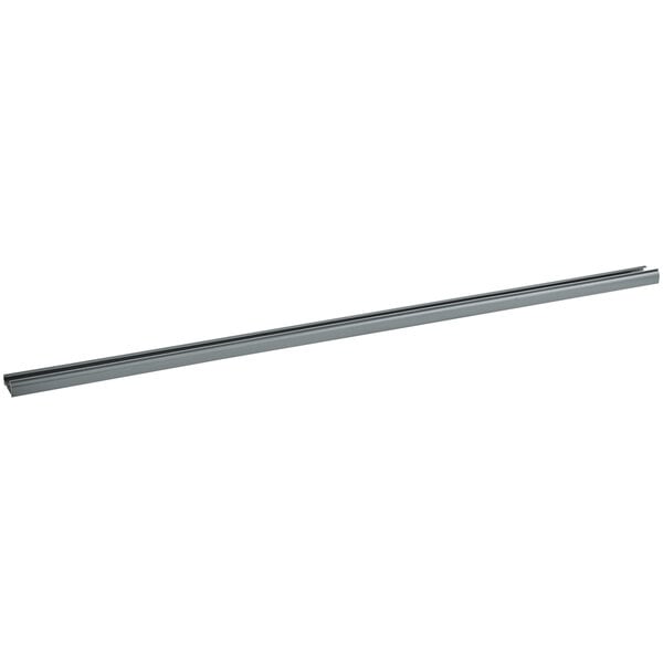 A gray 31-inch label holder designed for wire shelving.