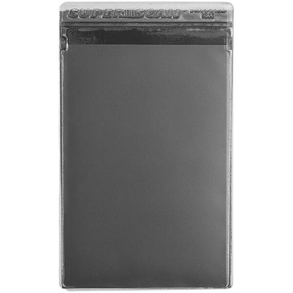 A 5 inch by 3 inch magnetic label holder.