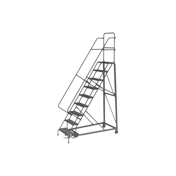 Sloop Ladder Tri-Arc 9-Step Heavy-Duty 50-Degree Slope Rolling Safety Ladder with ...