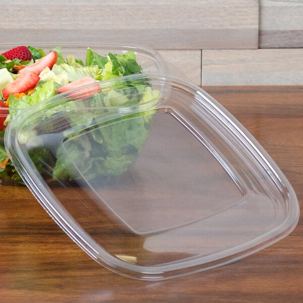 Sabert 51800B300 Bowl2 Clear Flat Lid for 24, 32, and 48 oz. Square Bowls - 300/Case