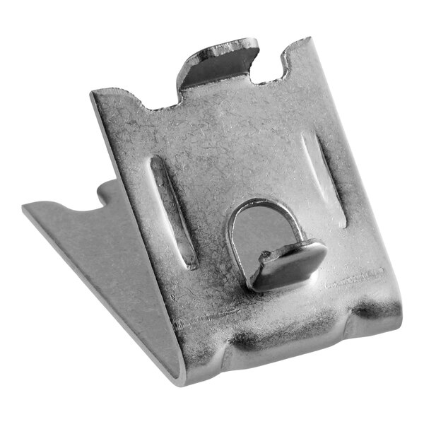A stainless steel shelf clip designed for select AU and AWT series equipment.