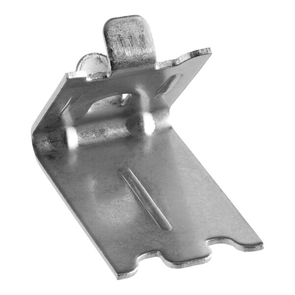 A stainless steel shelf clip designed for use with select Avantco AU and AWT series equipment.