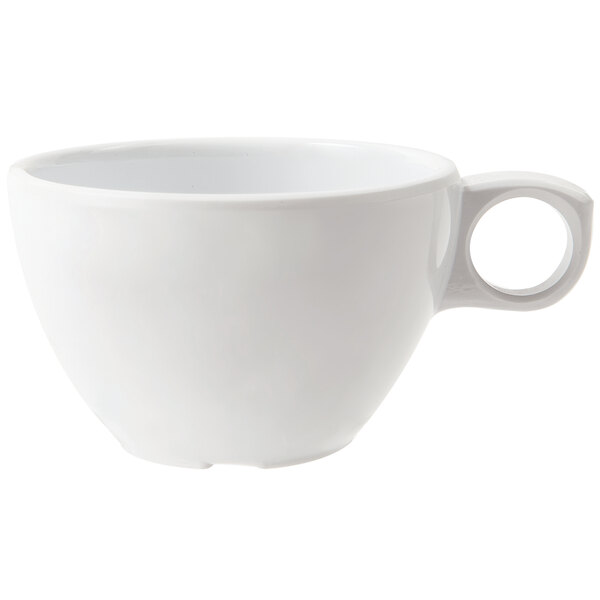 A white GET SuperMel mug with a handle.
