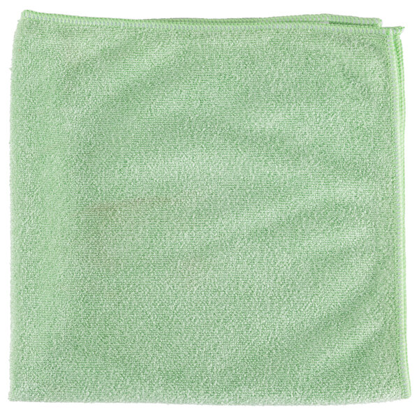 A green Unger SmartColor microfiber cloth.