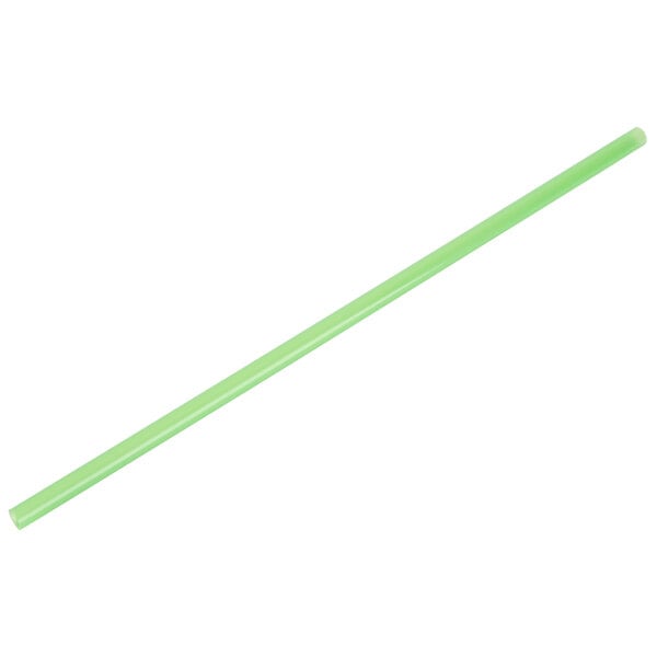 A 10" green plastic straw with a long handle.