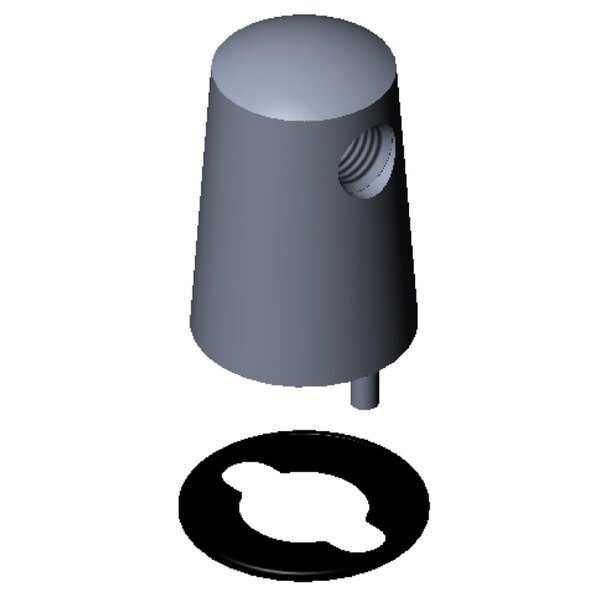 A grey cone-shaped T&S Vandal Resistant Gas Turret with two black circle outlets.
