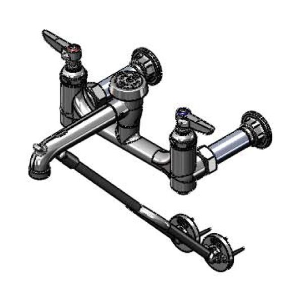 T&S BA0665BSTP Polished Chrome Mop Sink Faucet with 8" Centers, Built