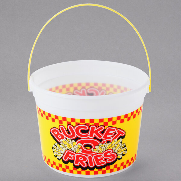 24 oz. Plastic French Fry Bucket with Handle - 170/Case