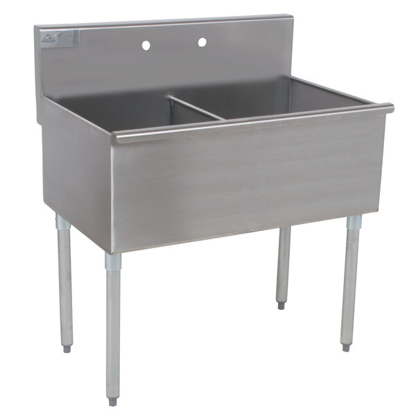Advance Tabco 4236 Two Compartment Stainless Steel Commercial Sink 36"