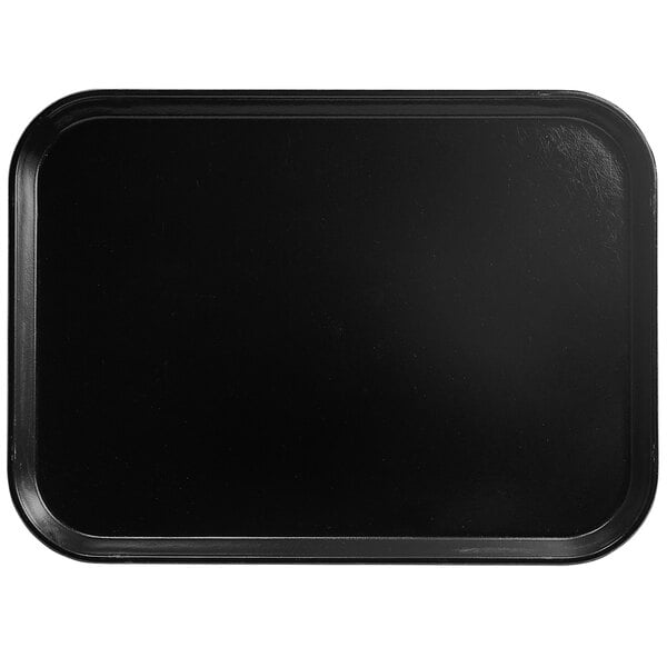 A black rectangular Cambro fiberglass tray.