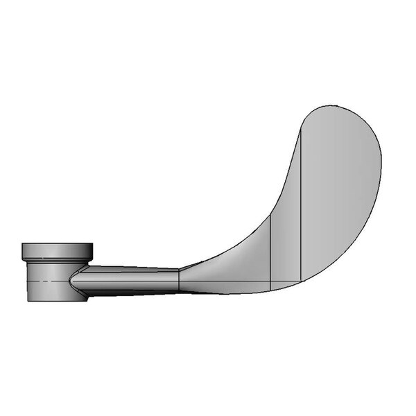 A drawing of a T&S 4" curved pipe handle with a cold index.