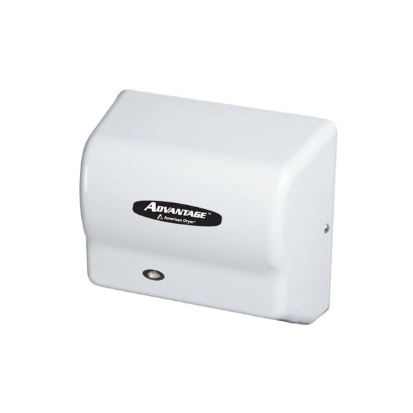 American Dryer AD90M Advantage Series Automatic Hand Dryer with White Steel Cover - 100/240V, 1250-1400W