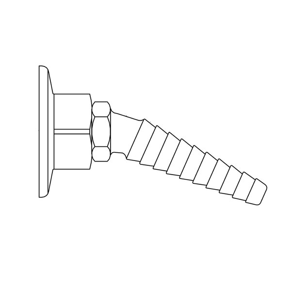 A drawing of a T&S Green Cold Water Panel Flange with Angled Serrated Tip.