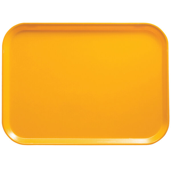 A yellow rectangular tray with a white border.