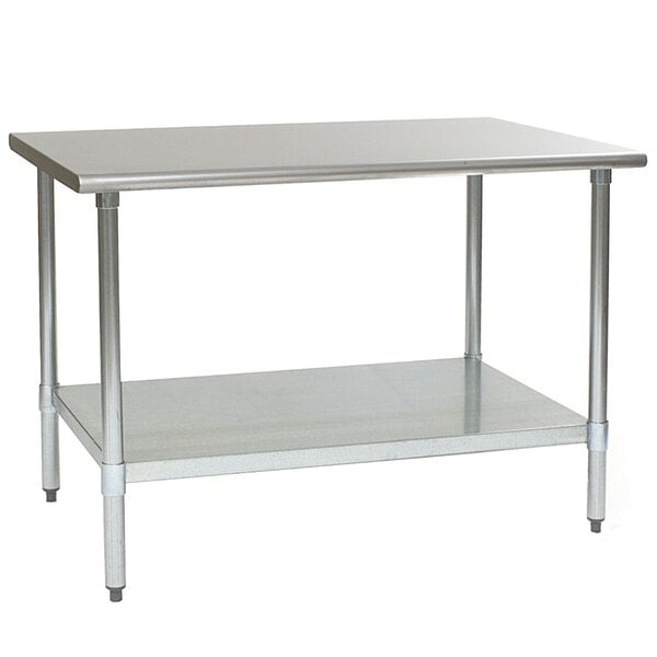 Eagle Group T2448SEB 24" x 48" Stainless Steel Deluxe Work Table with Stainless Steel Undershelf