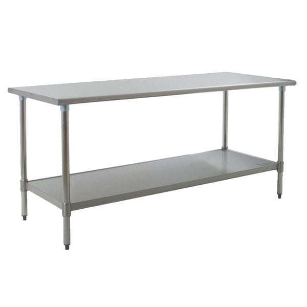 Eagle Group T3072B 30" x 72" Stainless Steel Work Table with Galvanized Undershelf