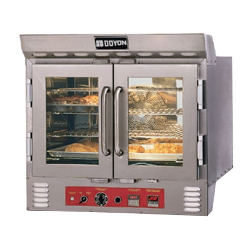 A close-up of a Doyon Jet Air bakery convection oven with bread inside.