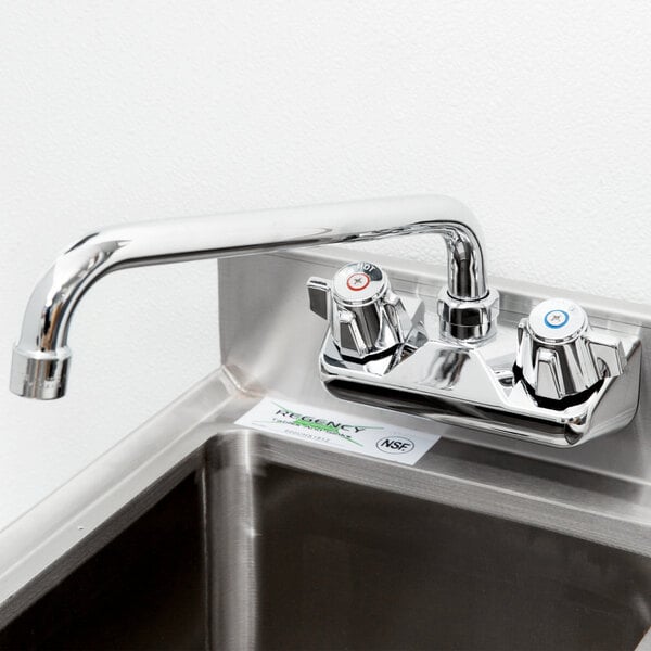 Regency Wall Mount Bar Sink Faucet with 10" Swing Spout and 4" Centers