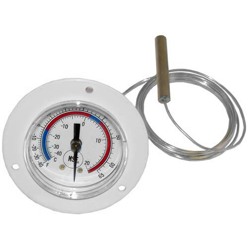 An All Points front flange dial thermometer with a metal capillary.